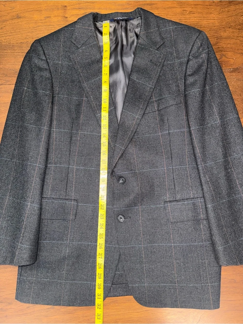 Austin Reed Charcoal Windowpane Suit Set Retro Vintage Bespoke Sports Coat Pants